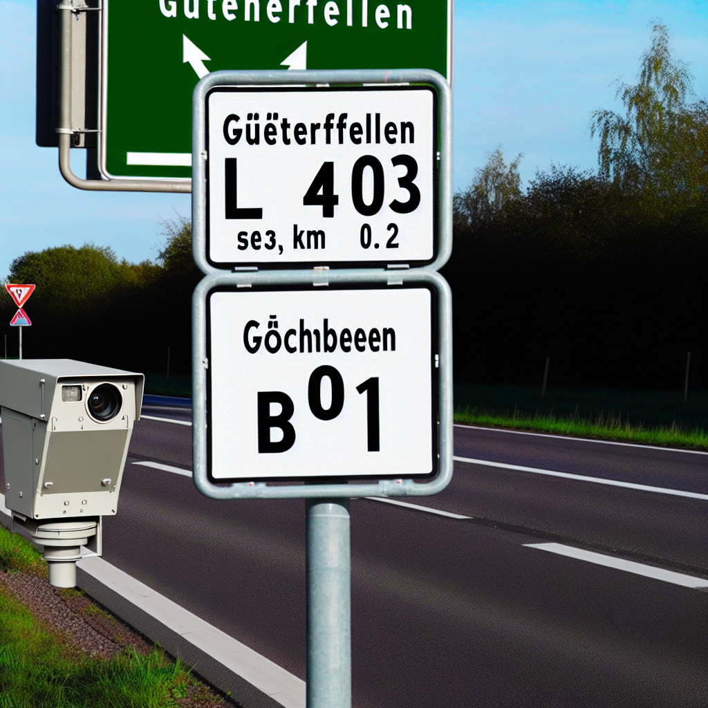 Messstelle L 40, Abs. 163, km 0.2, zw. Güterfelde und Großbeeren, in FR Großbeeren, B 101