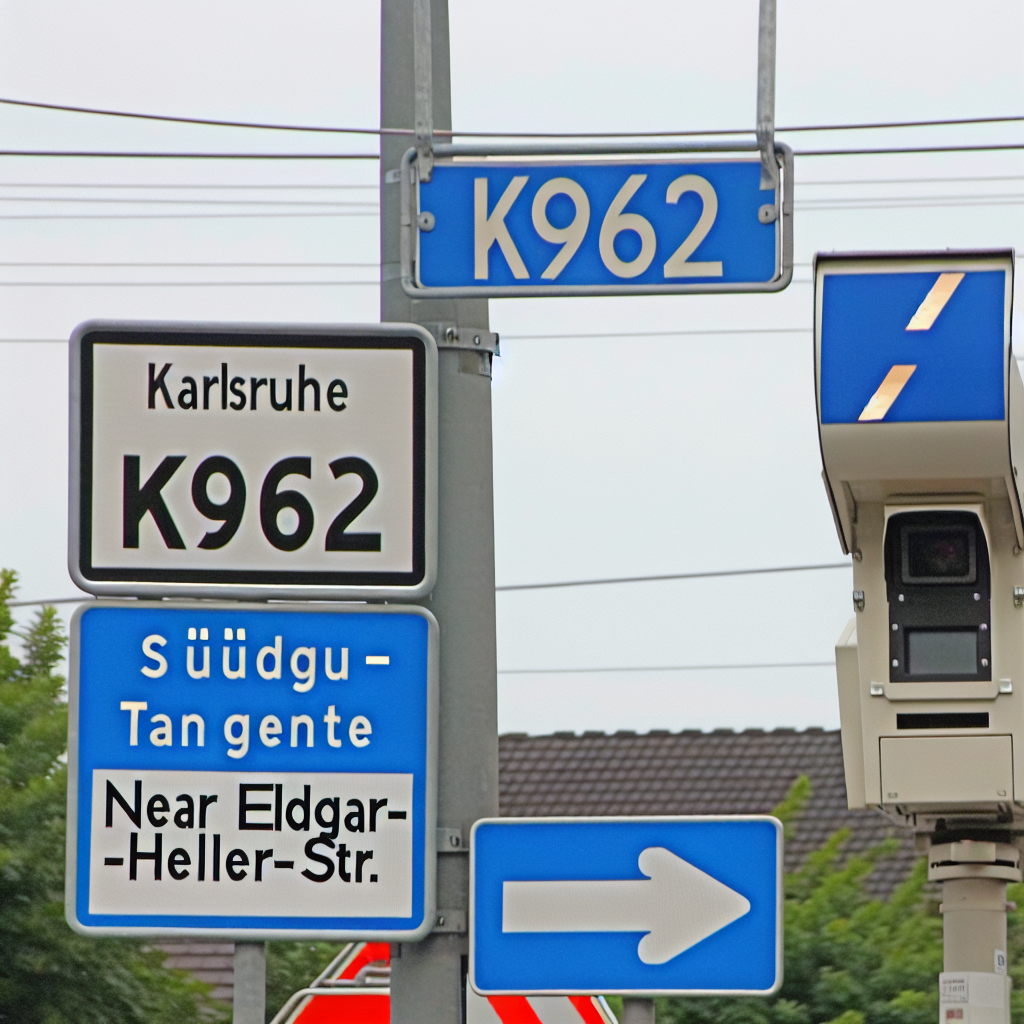 Messstelle Karlsruhe, K9652 Südtangente, Höhe Edgar-Heller-Str. in Rtg. Westen Zus Höhe Edgar-Heller-Str.