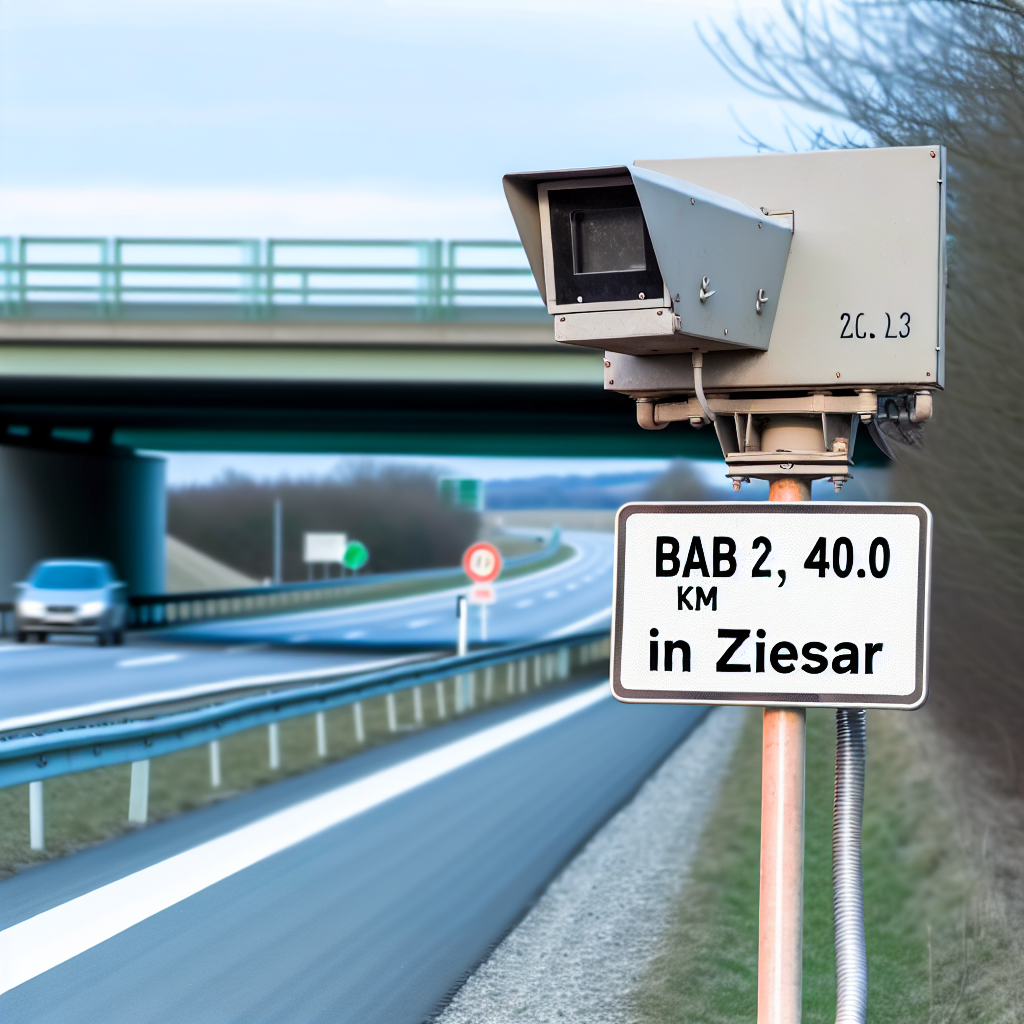 Messstelle BAB 2, km 40.0, in FR AS Ziesar