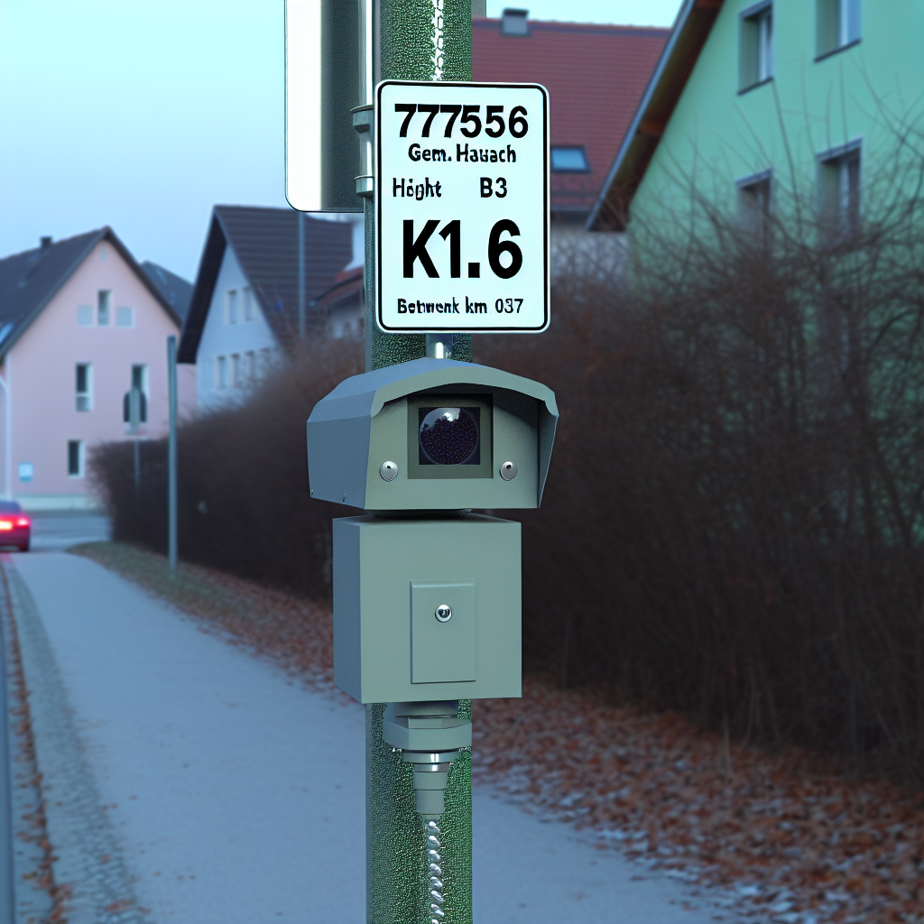 Messstelle 77756 Gem. Hausach, B 33, Höhe km 0.437, zwischen den Netzknotenpunkten 016 und 020